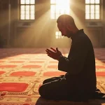Rüyada Camide Abdest Almak: Namaz kılmak için camide abdest alan huzurlu bir adam