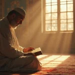 Rüyada Abdest Alıp Kur'ân Okumak: Hem abdest alıp hem Kur'ân okuyan bir kişinin bulunduğu huzurlu ortam, manevi farkındalık ve arınmayı simgeler.