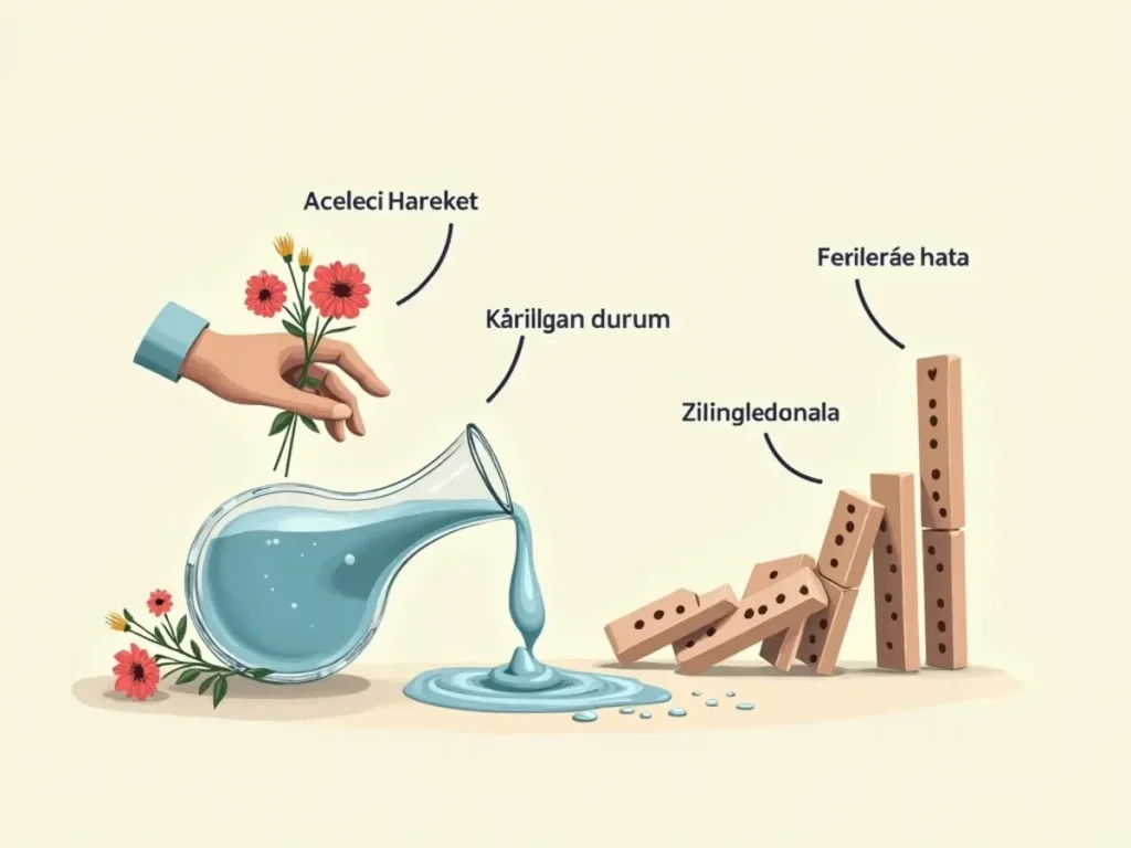 Rüyada acele edip hata yapmak, telaşın kaçınılmaz sonucudur. Aceleyle alınan kararlar, öngörülmeyen olumsuzluklara ve zincirleme yanlışlara kapı açar.