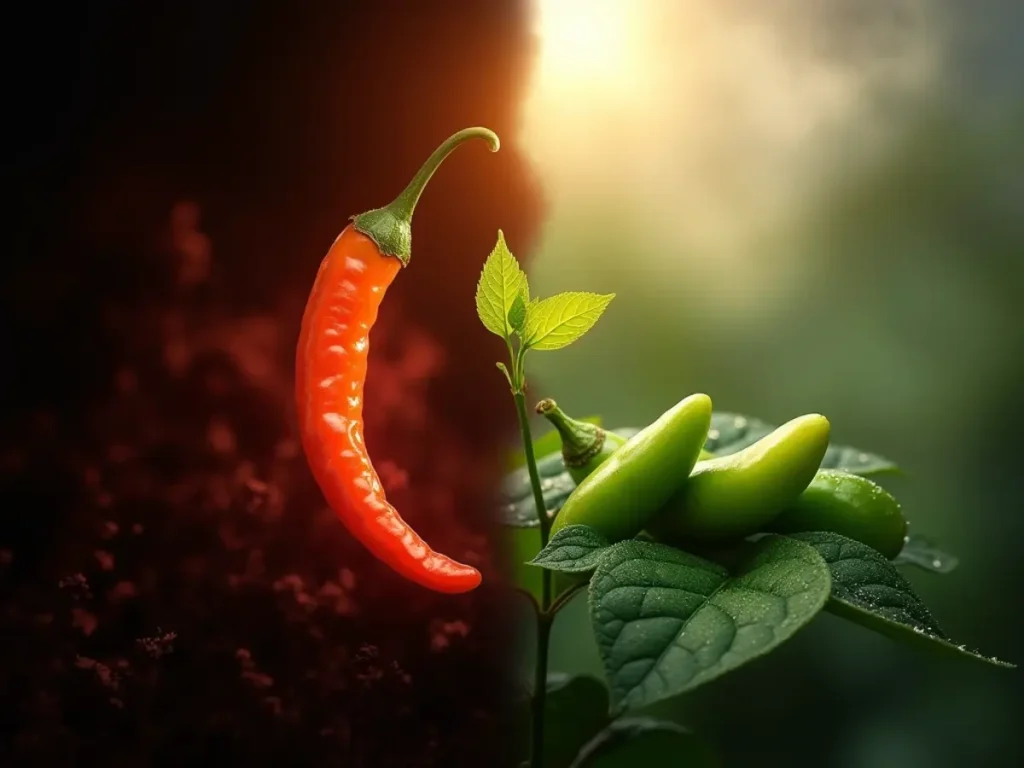 Rüyada kırmızı acı biber, kontrolsüz öfke ve fevri kararlara işaret ederken; yeşil acı biber, geçici sıkıntıların sabırla aşılıp olumlu sonuçlanacağına delalet eder.