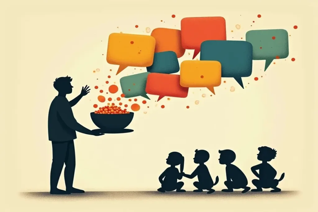 Rüyada abur cubur ikram etmek, boş sözler ve laf kalabalığı ile çevreyi yormak anlamına gelir.