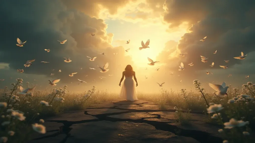 Rüyada acı çekmek ne anlama gelir? Bu görsel, sıkıntıların ardından gelen ferahlığı, huzuru ve olumlu değişimi sembolize ediyor.