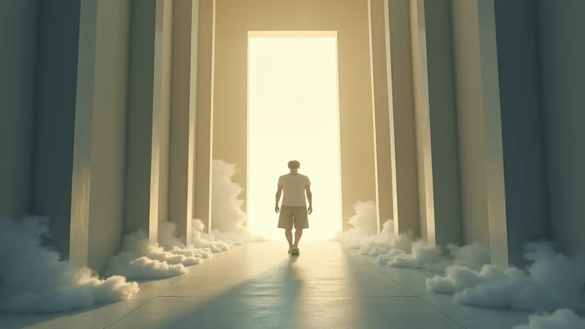 Rüyada açık giyindiğini görmek temasını simgeleyen, savunmasızlık ve sırların açığa çıkışını anlatan sembolik rüya görseli.