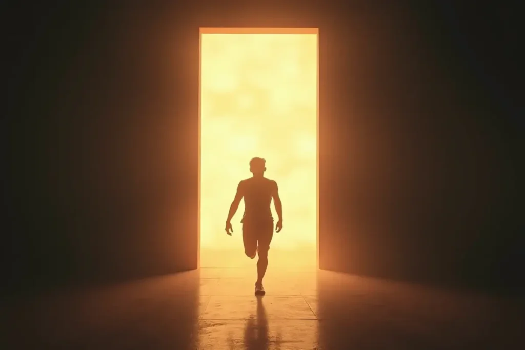 Rüyada açık kapıdan girmenin cesaret ve yeni başlangıçları simgelemesi.