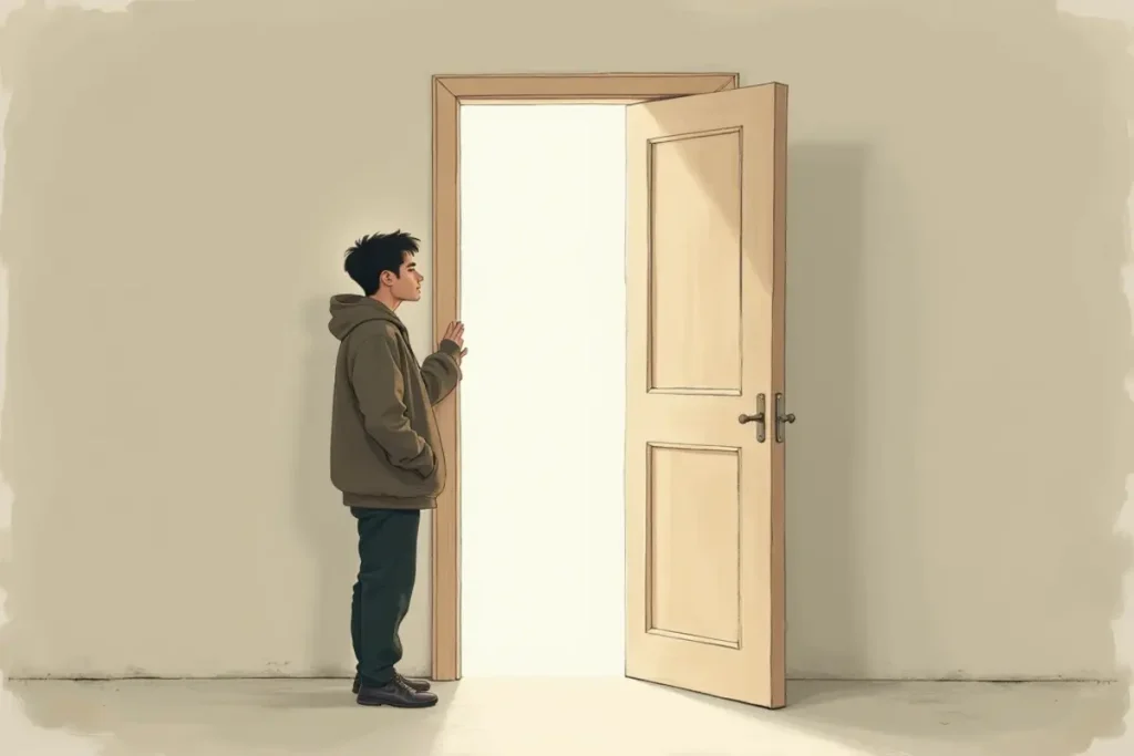 Rüyada açık kapıyı kapatmanın kararlılık ve korunma anlamı.