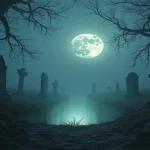 Rüyada açık mezar görmek temasını simgeleyen, uyarıcı ve manevî anlamlar taşıyan rüya tabiri görseli.