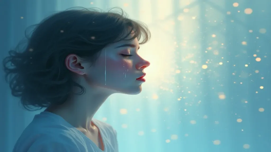 Rüyada acıma duygusuyla ağlamanın ruhsal arınma ve duygusal boşalma anlamını anlatan görsel.