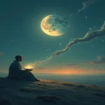 Rüyada aç görmek ve görmenin derin anlamını sembolize eden, manevi arayış ve içsel boşluk temasını işleyen sanatsal bir görsel.