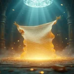 Rüyada ad görmek ve kaderin yazılı olduğu kadim parşömenler üzerine sembolik bir temsil.