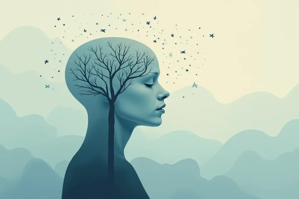 Rüyada çıplak olmanın psikolojik açıdan savunmasızlık ve farkındalığı temsil eden görsel.