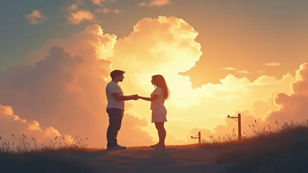 Rüyada yardım ederken acımanın iyilik, denge ve manevi karşılık anlamını simgeleyen görsel.