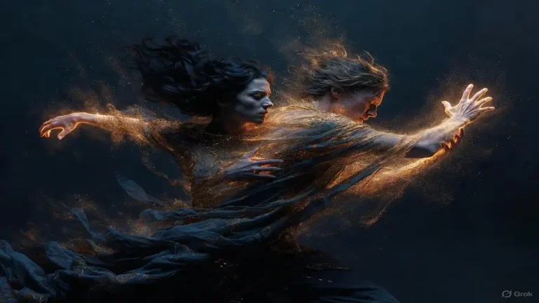 Rüyada adam dövmek eyleminin gizli yardım ve güç anlamını temsil eden sembolik rüya tasviri.