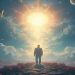 Rüyada adam görmek: Rüyada adam görmenin sembolik anlamlarını ve hayırlı kısmetleri temsil eden sanatsal rüya illüstrasyonu.