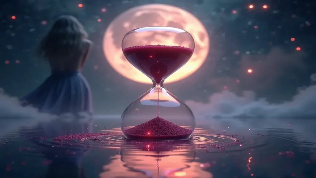 rüyada adet görmek: Rüyada adet görmenin sembolik ve manevi anlamını temsil eden rüya temalı sanatsal görsel.