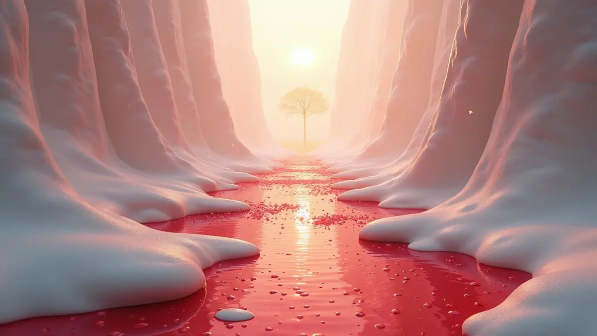 Rüyada adet kanaması görmek: Rüyada adet kanaması görmenin sembolik ve manevi anlamını temsil eden sanatsal bir görsel.