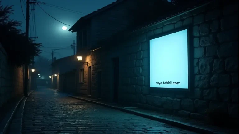 Rüyada afiş görmek temasını simgeleyen, gece sokakta duvarda asılı dikkat çekici ve anlam yüklü afiş görseli.