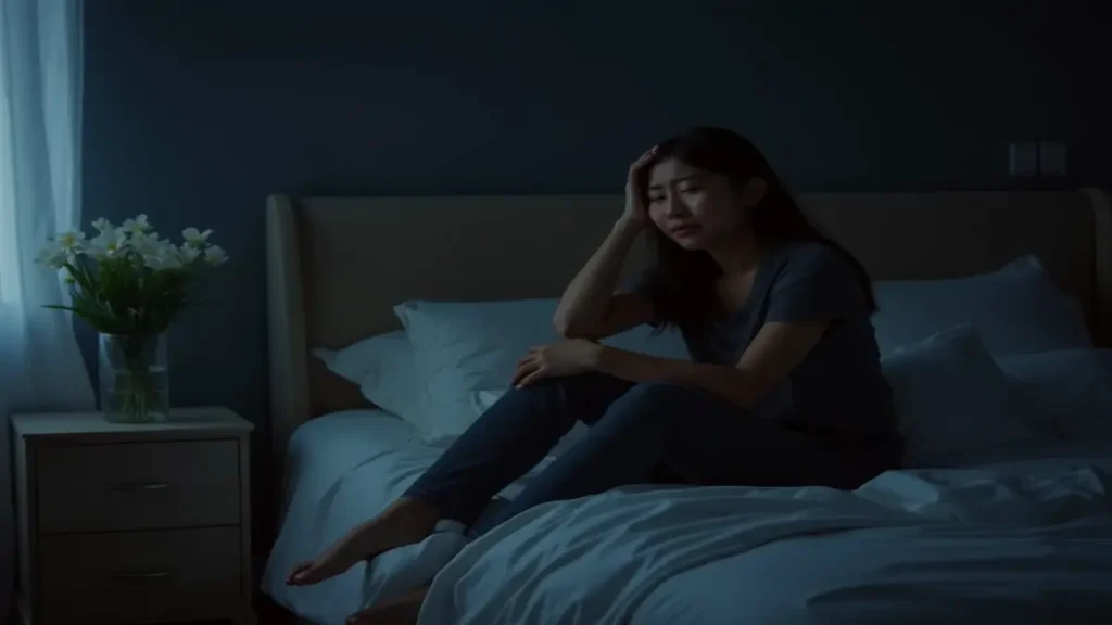 Rüyada ağlamak: Rüyada ağlamayı temsil eden gece sahnesi