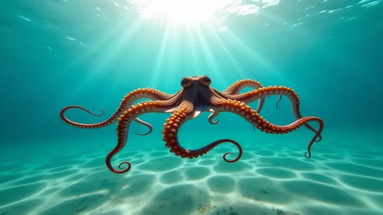 Rüyada Ahtapot Görmek: Deniz Altında Yüzen Gerçekçi Ahtapot Görünümü