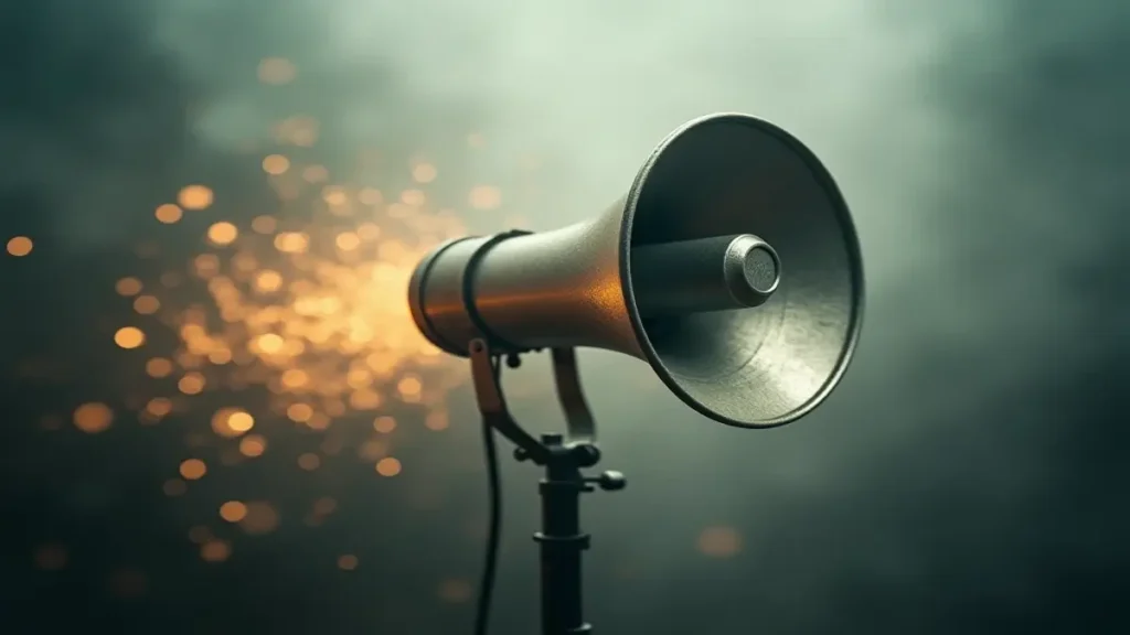 Rüyada anons görmek ve hoparlörden ses duyulması simgesi.