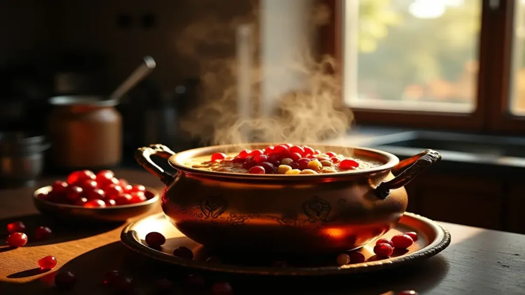 Rüyada büyük bir aşure kazanı görmek, bereketi ve korunmayı simgeler. Aşure günü rüya yorumları için makalemize göz atın.