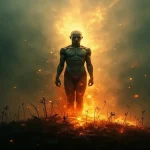 Rüyada ateşlenmek görmenin arındırıcı ve dönüştürücü sembolizmini yansıtan sanatsal çalışma.