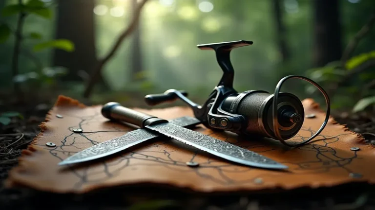 Rüyada av aletleri görmek tabiri: Kadim bıçak ve modern olta sembolizmini anlatan detaylı görsel.