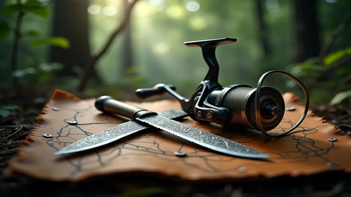 Rüyada av aletleri görmek tabiri: Kadim bıçak ve modern olta sembolizmini anlatan detaylı görsel.