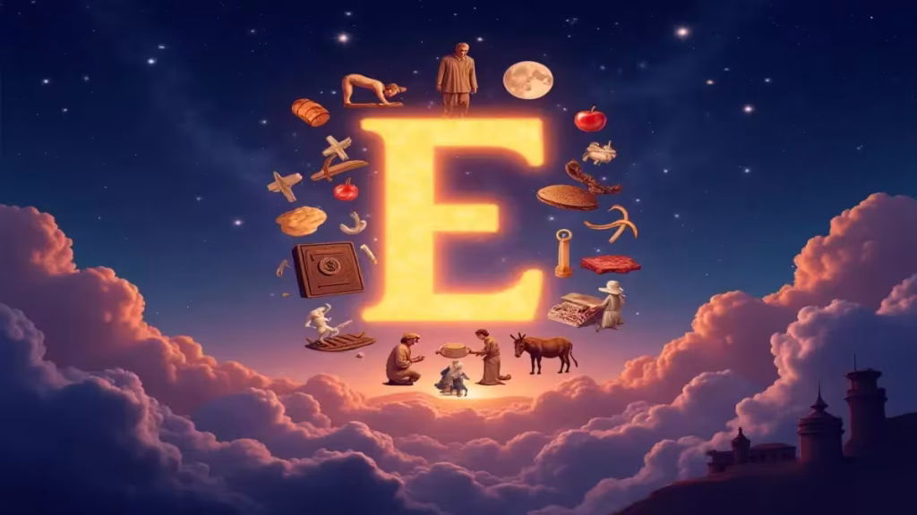 E Harfi Rüya Yorumları Ansiklopedisi E harfi rüya yorumları ansiklopedisi kapak görseli, ebe ekmek el elbise elma emanet emek emir erkek eski eşek eşya et ev evlat evlenmek ezan gibi 500den fazla rüya sembolü