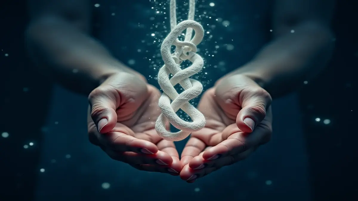 Rüyada bağlamak görmenin sembolik anlamını yansıtan, ışıltılı ve gizemli bir düğüm.