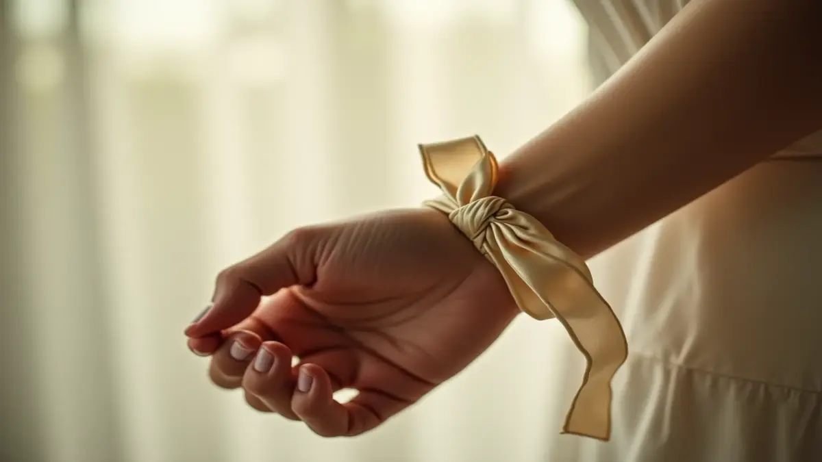 Rüyada bağlı olmak sembolizmi: İnce bir kurdele ile temsil edilen ruhsal veya duygusal kısıtlılık hali.