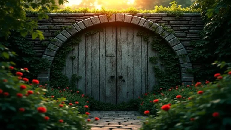 Rüyada bahçe duvarı görmenin anlamı: Kadim taşların arasından filizlenen gül, korunaklılık ve içsel güzelliğin simgesidir.