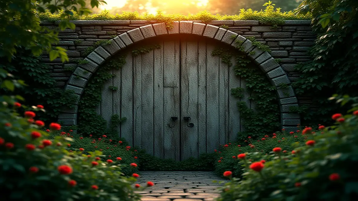 Rüyada bahçe duvarı görmenin anlamı: Kadim taşların arasından filizlenen gül, korunaklılık ve içsel güzelliğin simgesidir.