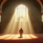 Rüyada cami görmek tabiri için görsel bir temsil: Eski bir caminin kubbesi ve içerideki manevi atmosfer.