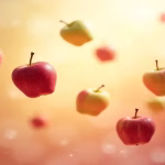 Rüyada elma görmek - Kırmızı, yeşil ve sarı elmaların rüya sembolizmini anlatan mistik bir görsel.