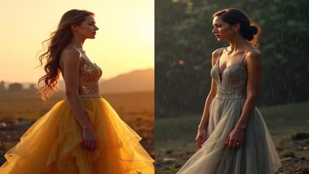 Rüyada yeni elbise görmek, başarı, mutluluk, yeni başlangıç; eski elbise görmek, sıkıntı, kayıp, üzüntü, rüya tabiri karşılaştırması.